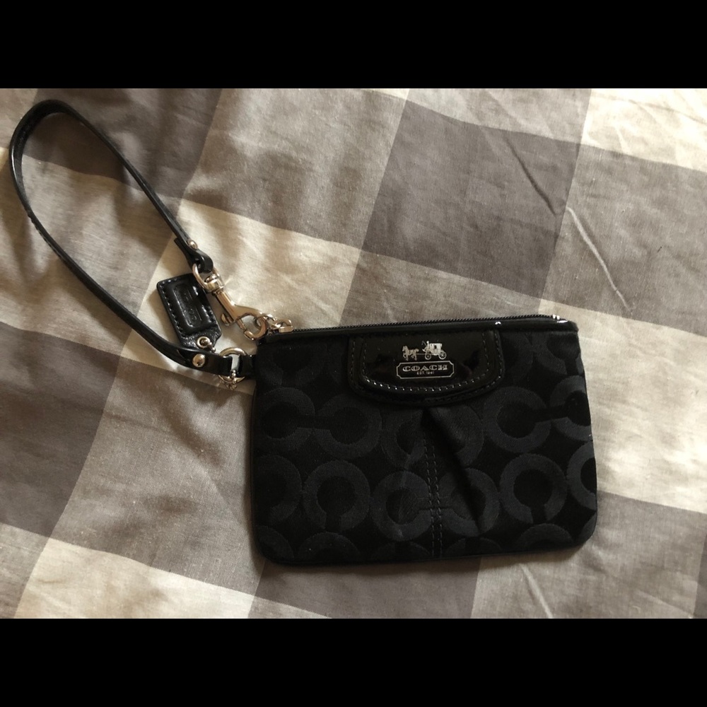 Coach black wristlet